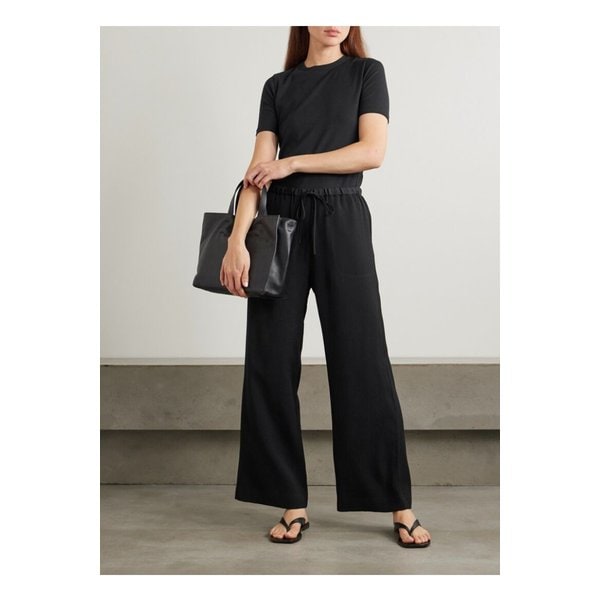 스트라이프 자카드 와이드 팬츠 블랙 1647597357658632