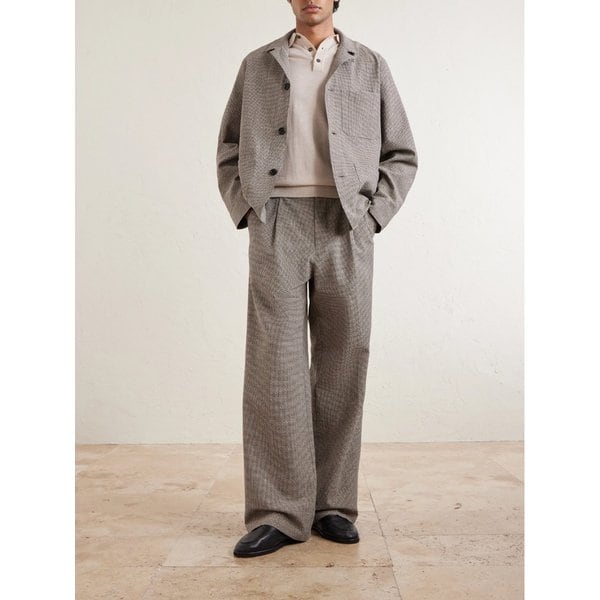 오르스만 와이드 레그 깅엄 위빙 팬츠 46376663162967890