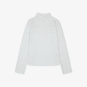 하이넥 시스루 패턴 티셔츠 (SSLIIBY28180) (SSLII28180)