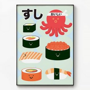 일본 포스터 주방 그림 일러스트 액자 스시