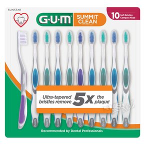 검 서밋 컴팩트 헤드 소프트 칫솔모 10개팩 GUM SUMMIT TOOTHBRUSH 10-PACK