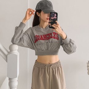 여자 가을 크롭맨투맨 레터링 방송댄스복 쭈리 티셔츠