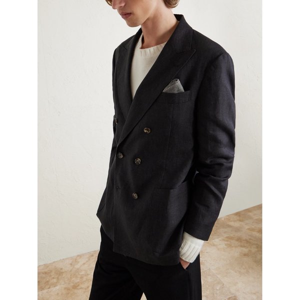 브루넬로쿠치넬리 로고 프린트 실크 포켓 스퀘어 46376663162948148