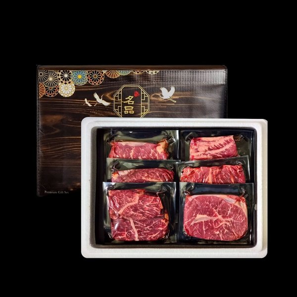 블랙앵거스 탑초이스 명품구이세트 2호 [척아이롤200gx2팩+토시살200g+갈비살200g+살치살200g+부