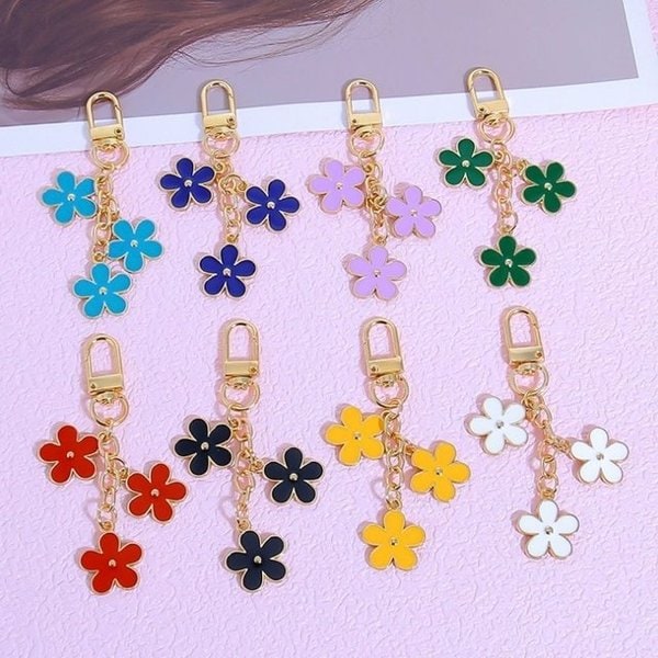 차키 홀더 미니 휴대폰고리 컬러 백참 플라워 (WFJ8PJV)