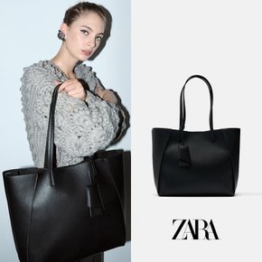 ZARA 자라 블랙 컴파트먼트 토트 백