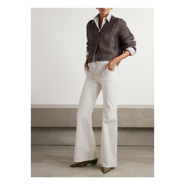 브루넬로쿠치넬리 코튼 혼방 트윌 플레어 팬츠 크림 1647597355286272