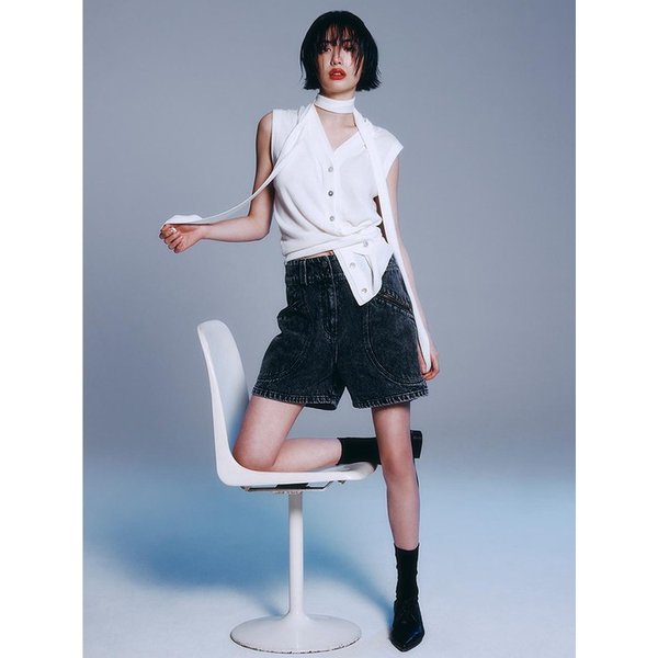 슬리브리스 니트 탑 EMP3KCD210