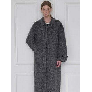 르와 비조 더블 브레스티드 핸드메이드 롱 코트 차콜 L291