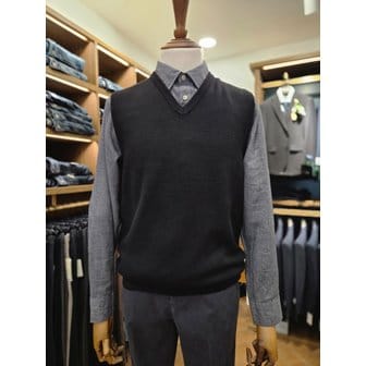 브렌우드 [여주점] 코오롱 브렌우드 남성 에센셜스 워셔블 브이넥 베스트 스웨터 BRWAX26271BKX BEX
