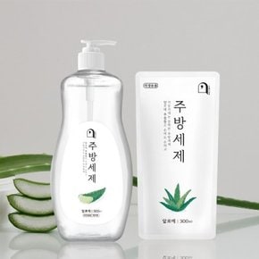 오늘의 쉼표 주방 세제 알로에 500ml + 300ml 1종 과일 식기 그릇 세