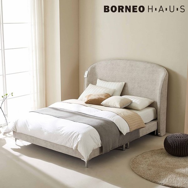 보루네오 엘리브 하트 패브릭 호텔형 침대 퀸킹 프레임 SK097