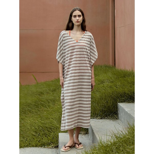 Noavelo robe_Stripe (브라운)