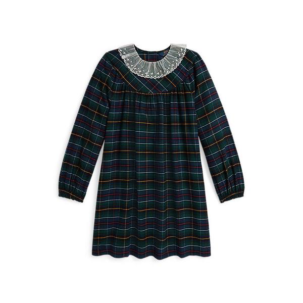 폴로 키즈 여아 7-16세 플래드 코튼 트윌 드레스(CWPODRSG3D21055999)