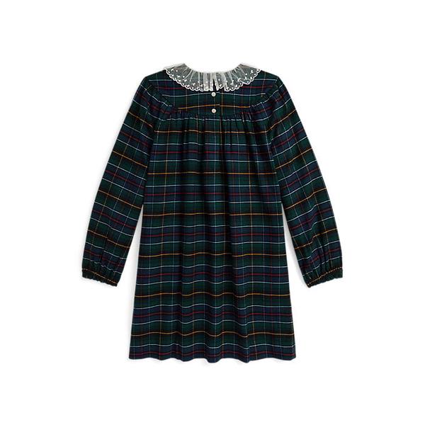 폴로 키즈 여아 7-16세 플래드 코튼 트윌 드레스(CWPODRSG3D21055999)