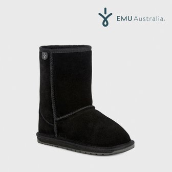 EMU Australia [공식판매처] 이뮤 키즈 Wallaby Low 어그 부츠 Black