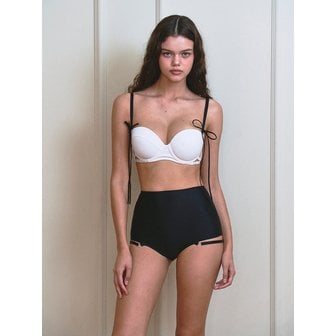 비나제이(vinaj) 더블 롱리본 스트링 반컵 비키니브라 (White)