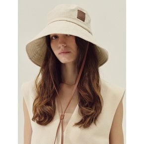 [단독] Objet wide leather strap bucket hat_3color