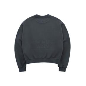 VARSITY LOGO EMBOSSING  WOMENS SWEATSHIRT CHARCOAL 바시티로고맨투맨W SWVLEW-CHA