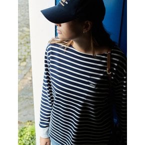 NUER STRIPE T-SHIRT IN [NAVY IVORY]