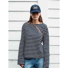 NUER STRIPE T-SHIRT IN [NAVY IVORY]