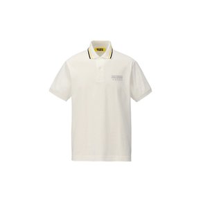 오니츠카타이거 남녀 공용 로고 프린트 폴로 반팔 티셔츠 화이트 2181B024.700