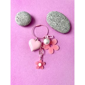 PK HEART FLOWER BAG CHARM