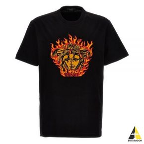 베르사체 MEDUSA FLAME T-SHIRT (1010632 1A07691 1B000) (메두사 플레임 자수 티셔츠)