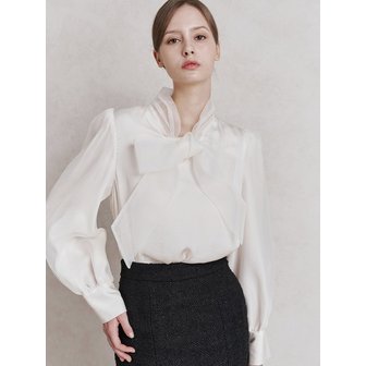 그레이스유 Louella Ribbon Blouse (Ivory)