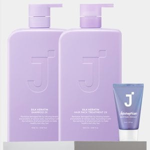 제이숲 실크 케라틴 샴푸+헤어팩 트리트먼트 2X 1000ml 아쿠아마린 워터팩 1개 기획구성