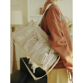 [파우치세트] glossy shoulder duffel bag _Light gray