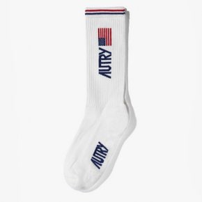 [AUTRY APPAREL]오트리 어패럴 양말/LONG UNISEX SOCKS (FLAG) WHITE/UYD1M8000