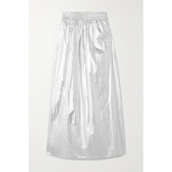 티비 메탈릭 실버 쉘 미디 스커트 46376663162977132