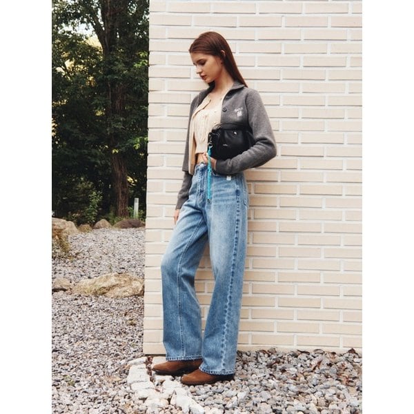 (W) 스트레이트 세미 루즈핏 데님 팬츠_라이트 블루