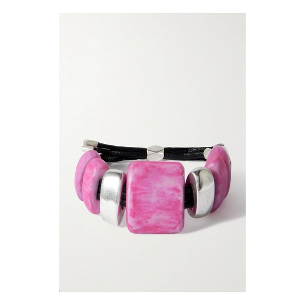 파라다이스 실버톤 레진 가죽 팔찌 46376663162860589