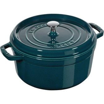  영국 스타우브 냄비 STAUB 1003317 Cast Iron Roaster/Cocotte Round 28 cm 6.7 L La Mer 168267