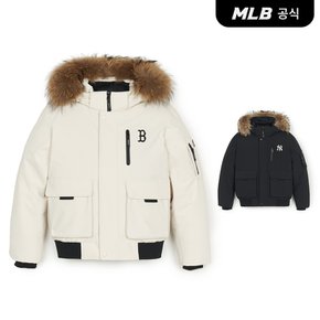 [코리아공식] [MLB] 고프코어 아웃포켓 FUR 구스 숏패딩 (2 COLOR)