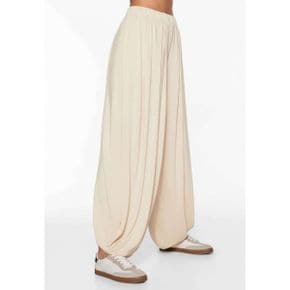 4749332 OYSHO SOFT TOUCH WIDE LEG - Trousers beige