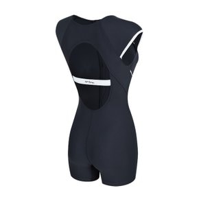 여성 일반 캡소매 지퍼 2부 반신 실내수영복(플레이어)(A4SL1LI08)BLK