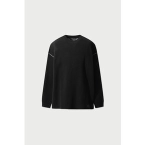 [여주점] [이로] 남성 JAKEZ 스티치 배색 니트 풀오버 IRWBA24040BKX