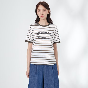 기비 AUTOMNE 레터링 반소매 티셔츠 GY25A1FRT1691