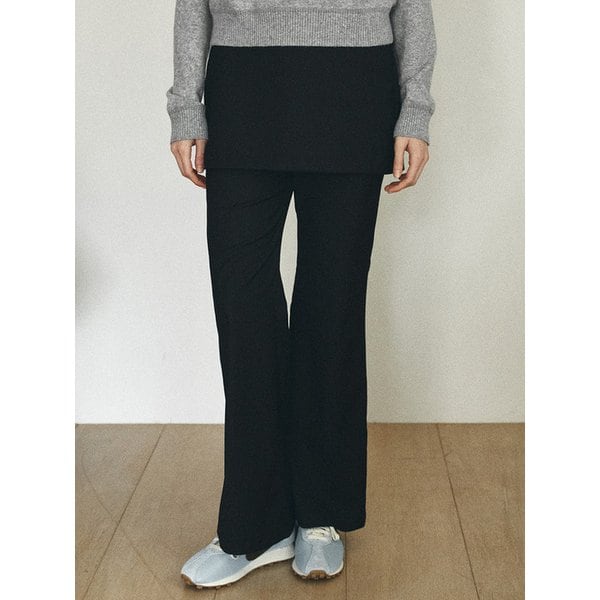 P3296 오버레이 스커트 팬츠_Black