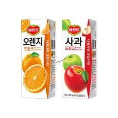 델몬트 드링크팩 2종 190ml 오렌지/ 10팩+사과/ 10팩 총20팩 주스 과즙음료