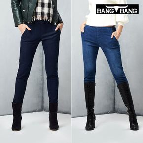 여성 테일러드핏 하프밴딩 데님 2종택1[35855955]