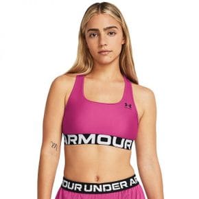 4133073 Under Armour HeatGear Authentics Mid Impact Branded Sports Bra