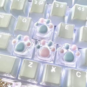 키캡 강아지 고양이 발바닥 파스텔 캐릭터 포인트 커스텀 기계식 키보드 꾸미기 키캡놀이