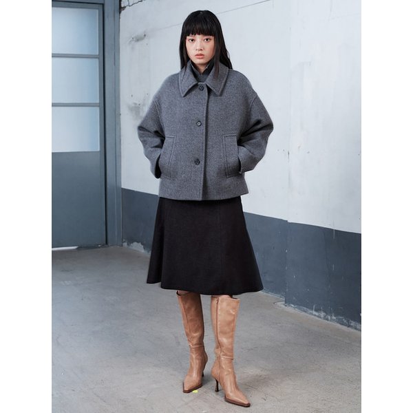 Dolman Sleeve Short Coat  Grey (KE5X30M183)