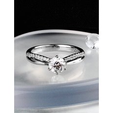 5부 랩 그로운 다이아몬드 반지 GIA 블링 화이트 결혼 기념일 선물 프러포즈 웨딩 밴드