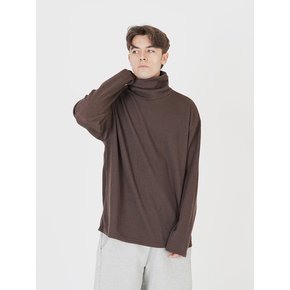 Wide Pola Neck Knit (Brown)