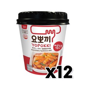 요뽀끼 매콤달콤 떡볶이컵 즉석간편조리 140g x 12개